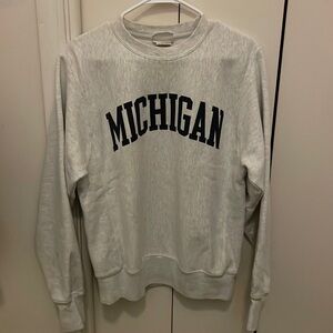 Champion Light Grey University of Michigan / Michigan Crewneck Sweatshirt (S)